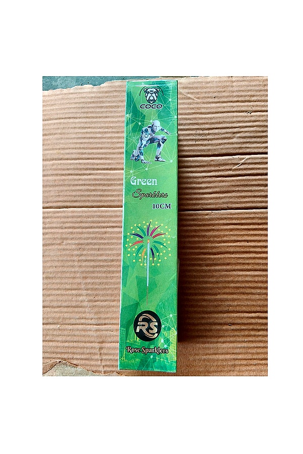 10CM GREEN SPARKLER